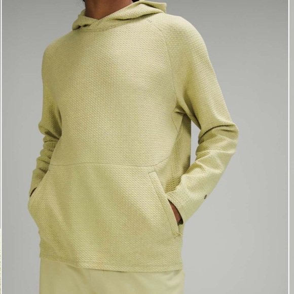 Lululemon At Ease Hoodie Mens Med Heathered Dew Green Hoodie Pullover Reflective - Picture 1 of 9